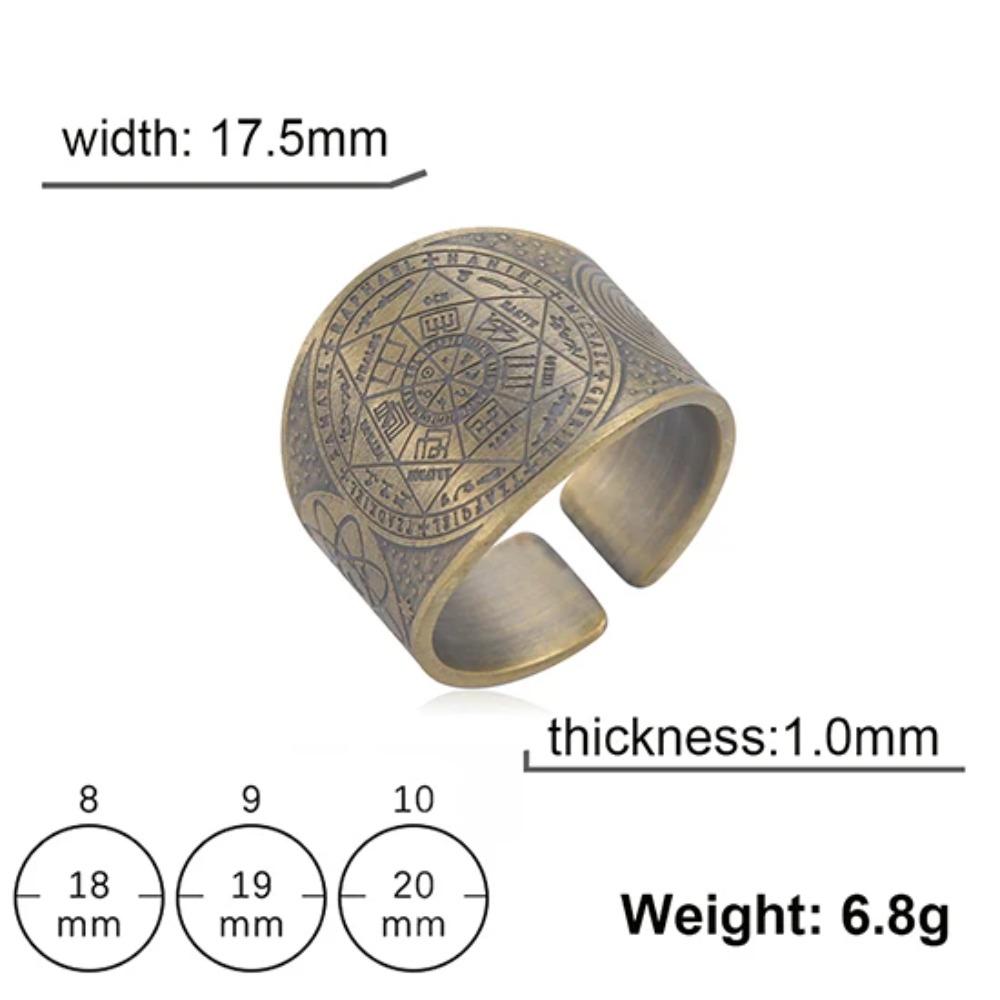 Retro Punk Celtic Knot Open Ring for Men Seven Pointed Star Magic Formation Couple Jewelry Gift