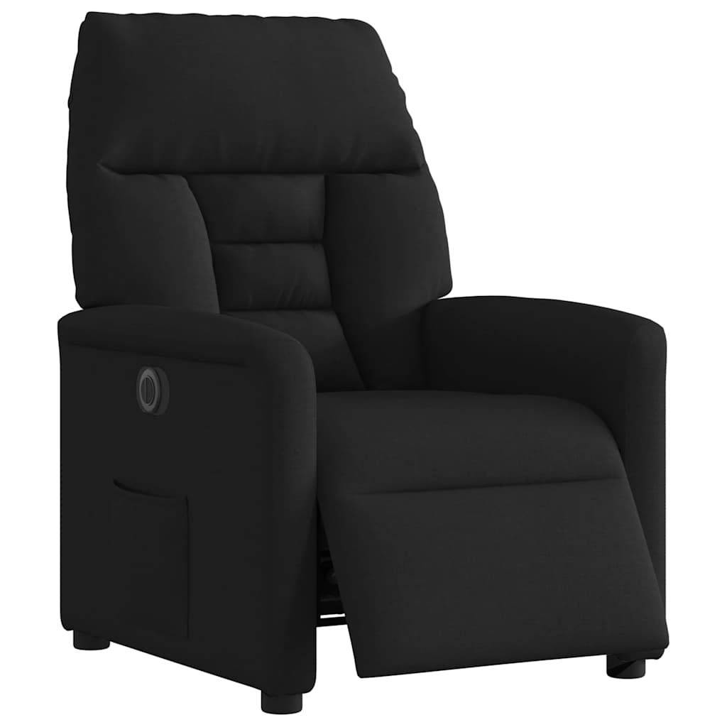 Vidaxl Electric Recliner Armchair, Black, Fabric Upholstered