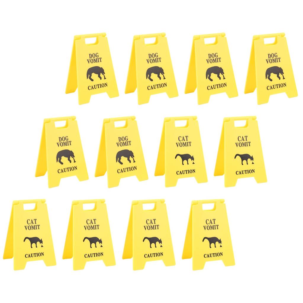 Cat Vomit Caution Sign Plastic Innovative Design Obvious Dogs Vomits Warning Sign for Indoor