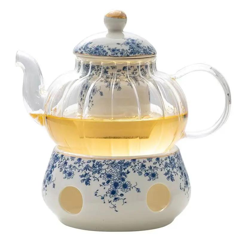 English Flower Teapot Classical Blue and White Daisy Pot Home Ceramic Cup and Saucer Phnom Penh Afternoon Flower Teaware Set