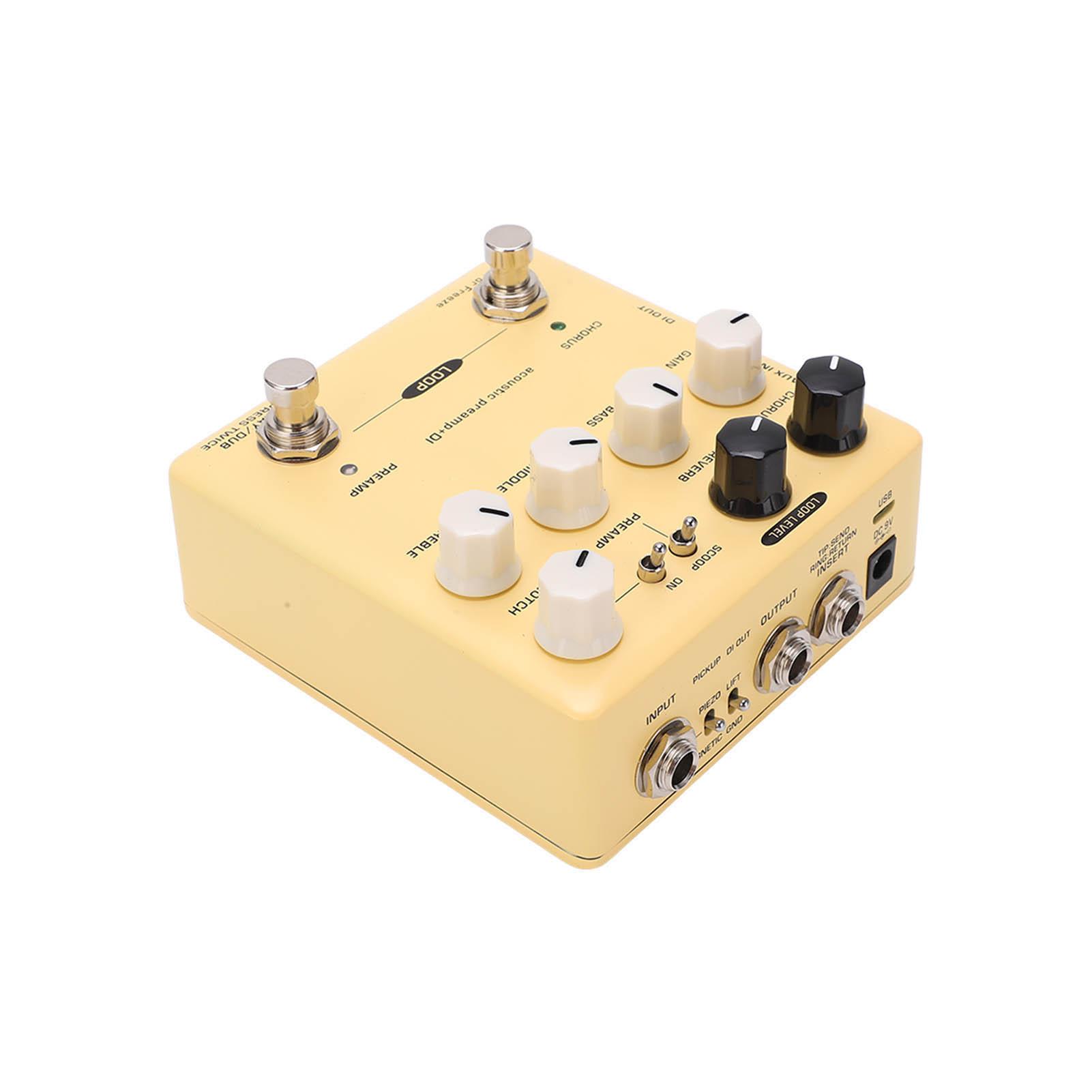 

Acoustic Preamp Effect 3 Band Equalizer Guitar Effect Pedal with 60 Second Loop XLR DI Output