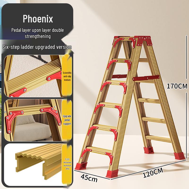 Aluminum Multifunctional Telescopic Folding Ladder: Portable, A-Frame, Household & Engineering Use