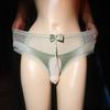 Large Size Sissy Pouch Panties Men Lace Silky Smooth Elastic Lingerie Briefs Japanese High Waist Bowknot Sheer Mesh Knickers