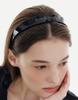 Hyeres Lor Essence Logo Stone Wide Cellulose Hair Band Black Hl4H67467Bkxxx