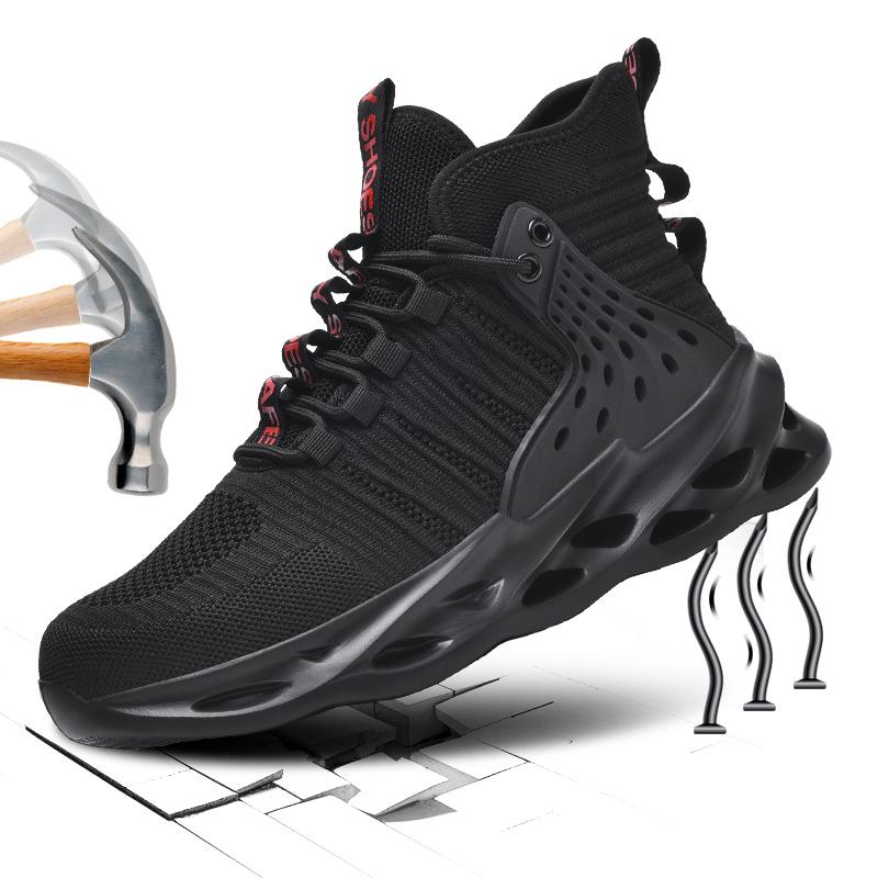 

Модные вращающиеся кнопки новые защитные ботинки мужские противоударные антипрокольные рабочие ботинки модная мужская спортивная обувь защитные ботинки мужские 36 чёрный