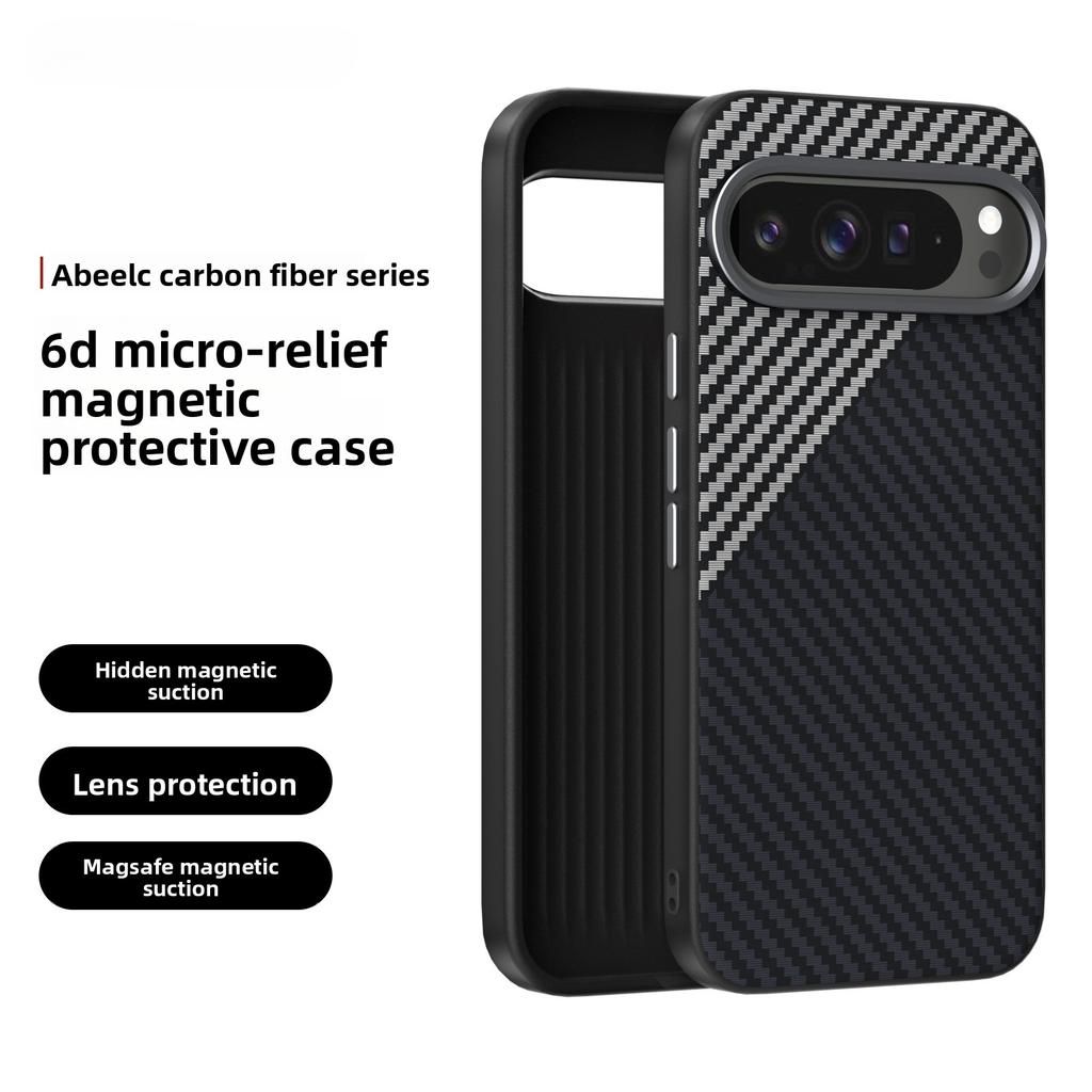 Carbon Fiber Phone Case for Google Pixel 10 9 Pro XL 10A 9A Pixel 9 Pro for Magsafe Magnetic Wireless Charger Shockproof Cover