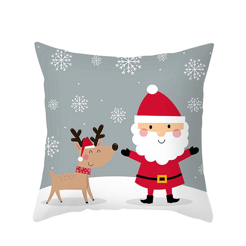 Merry Christmas Decorative Print Cushion Cover Home Living Room Sofa Decorative Square Pillow Cover 45 * 45cm