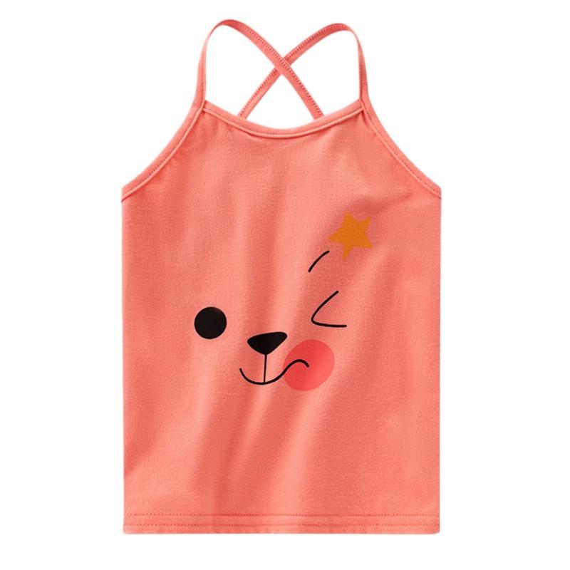 Dziewczynek kamizelka ubrania 1-6Y letnie małe dziewczynki kamizelka bez rękawów kwiatowy nadruk topy bluzka bawełniana na co dzień stroje dla dzieci