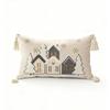 Christmas Snowflake Embroidery Throw Pillow Cover 45x45cm Red Winter Decor Farmhouse Cushion Case