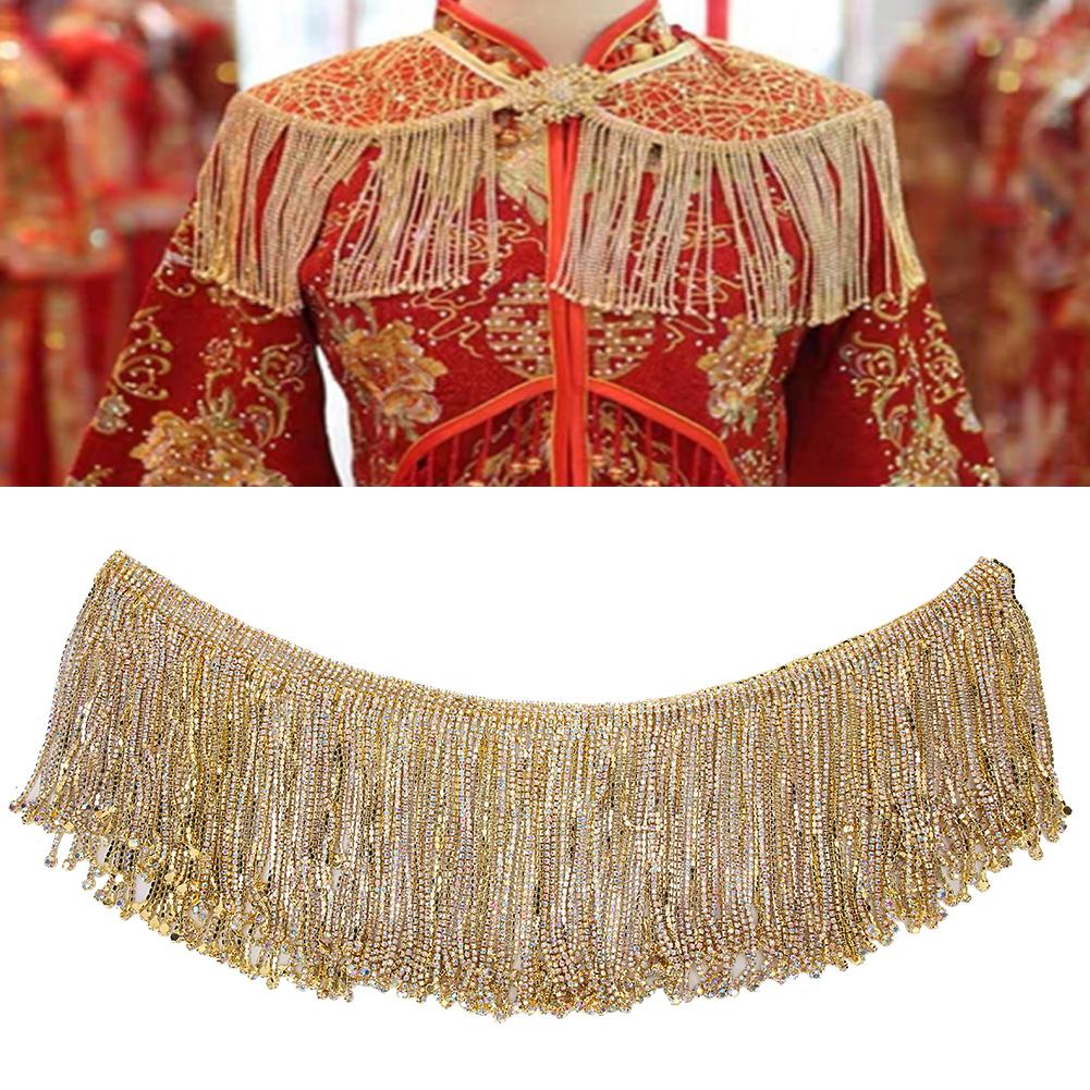 14cm Kryształowy Łańcuszek z Frędzlami z Cyrkonii DIY Rękodzieło Dekoracja Ślubna Akcesorium do Paska Sukni Ślubnej