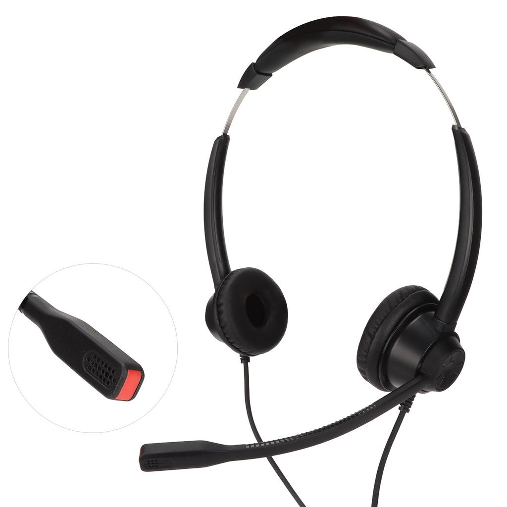 Binaurales 3,5-mm-Business-Headset Doppelseitiges Headset mit HD-Stereo-Sound für Konferenzgespräche, Callcenter, Online-Kurse