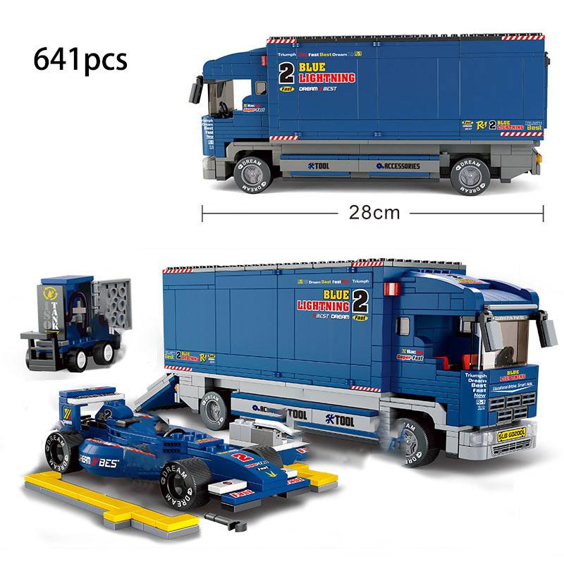 2022 City Speed Formula Transporter Bricks Big Cargo Truck Blocks Building Car Figures Set Vehicle Model Childrens Toys