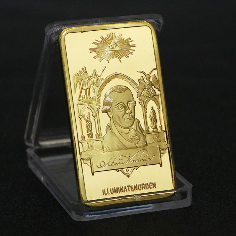 Freemasonry Commemorative Gold-Plated Coin Bars (Established 1776)