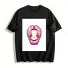 Cute Pink-haired Portrait Print T-shirt Trendy Loose Fit Unisex Casual Daily Wear Top Pure Cotton T-shirt