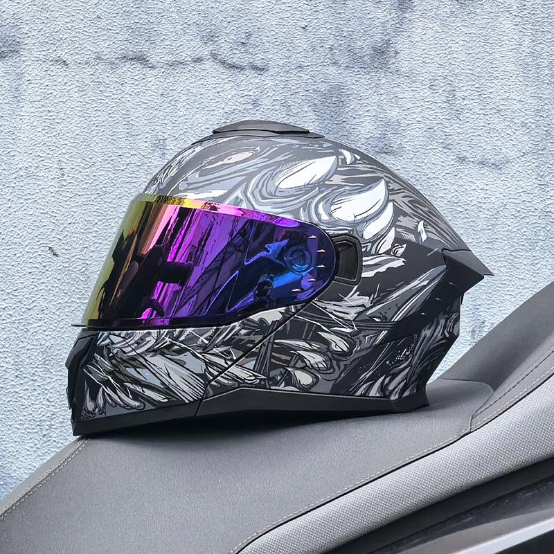 Motorcycle Helmet Men's and Women's Face-off Helmet Summer Locomotive Full Helmet Universal Safety In All Seasons