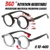 360°rotating Adjustable Anti-blue Light Glasses New Progressive Multifocal Presbyopia Glasses Neutral Farsightedness Glasses+4.0