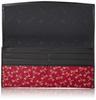 Indenya Women's Long Wallet, Red Deer Leather with White Lacquer, Dragonfly Pattern, 2311-13-008