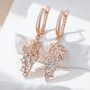 Kienl  Full Shiny Natural Zircon Long Drop Earring For Women  Rose Gold Color Unique Crystal Grape Daily Vintage Jewelry