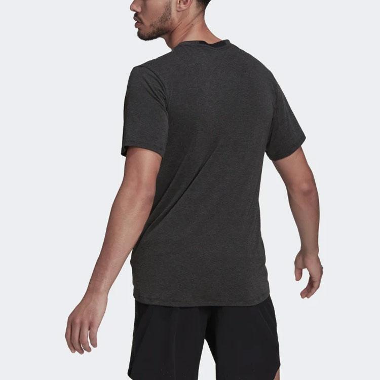 Adidas Sports Fitness Round Neck Short Sleeve T-Shirt Men Tops Black HB9204