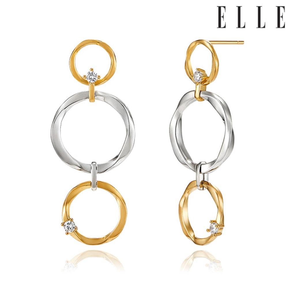 14K Triple Round Drop Earrings (Gold Pin) ELGPEE392
