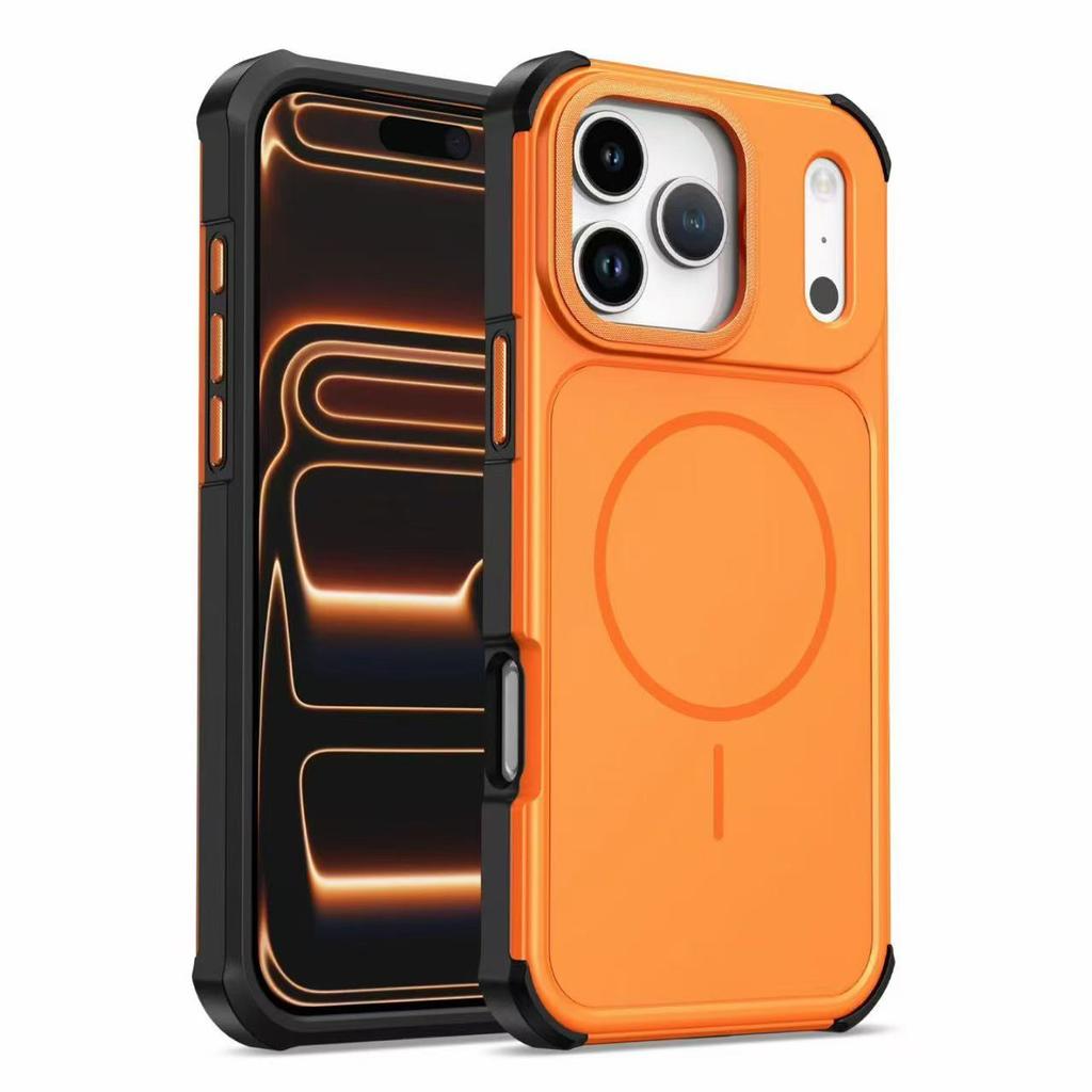 Matte Armor Cover For MagSafe Phone Case For 17 Air 16 17E 16E 15 14 Plus 13 12 11 Pro Max Shockproof Heavy Duty Magnetic