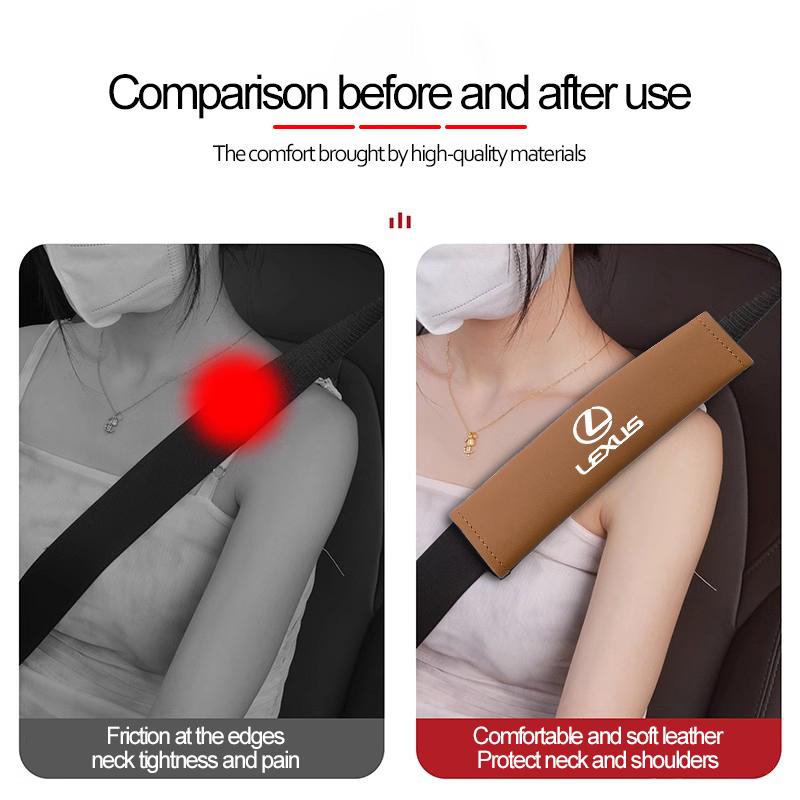 Car Seat Belt Cover Leather Shoulder Protection Cover For Lexus F SPORT ES RX NX LS UX LM LX GX LC RZ IS CT GS RC HS SC TX LBX