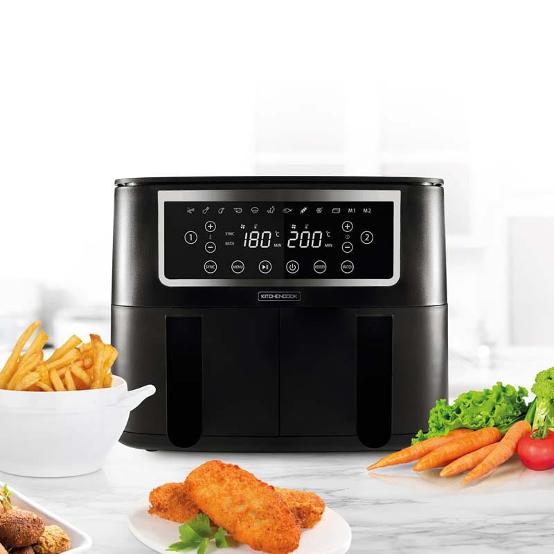 Kitchencook AIRMED8 Doppel-Heißluftfritteuse