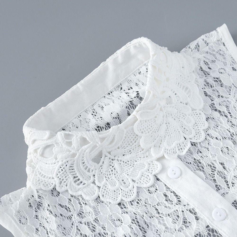 Clothes Accessory Detachable Fake Collar Lace White Black False Collar Adjustable Neckline Women Girls