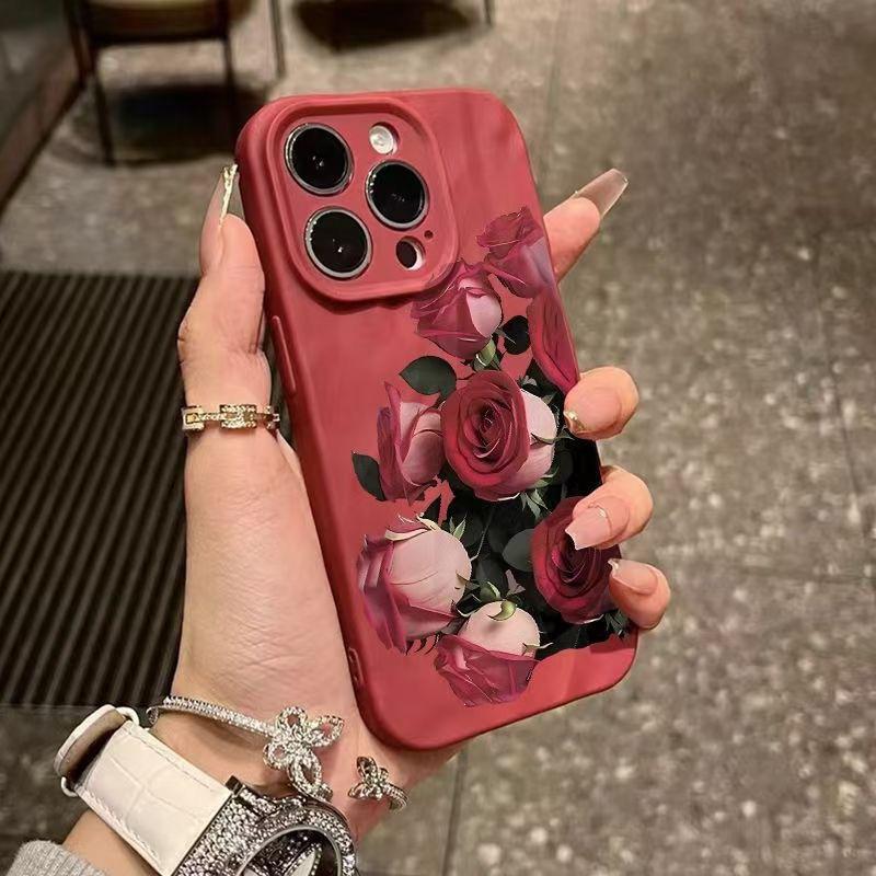 The New Pleats Are Suitable for Iphone17pro Mobile Phone Case Apple 15 Japan and Korea 14 Rose 13promax Foreign Trade 16x.
