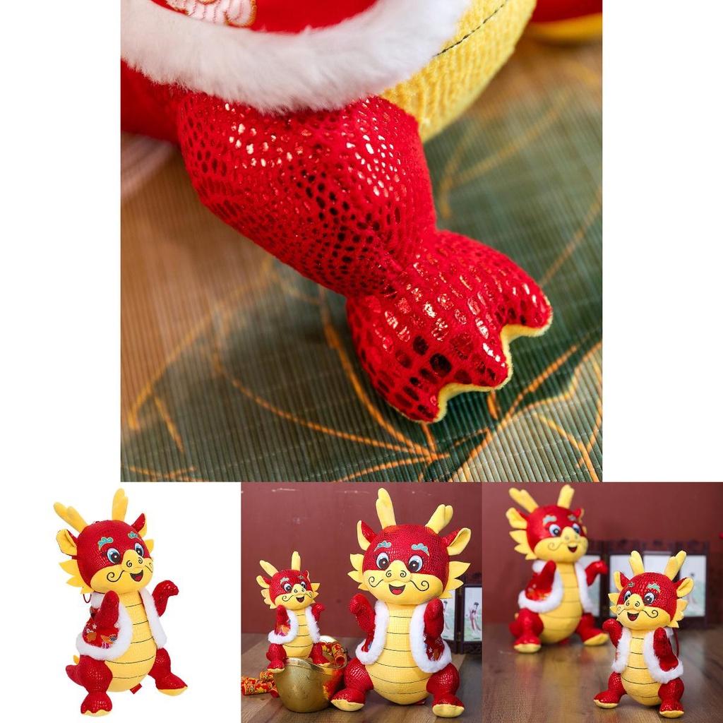 2024 Dragon Year Plush Toy Tang Costume Dragon Zodiac Doll With Custom Logo Good Luck Mascot