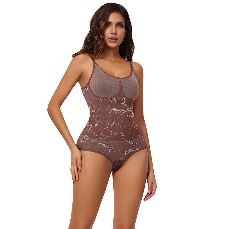 

Бесшовный треугольный цельный формирователь большого размера с дизайном, приподнимающим ягодицы, застежкой на пуговицах спереди, женский утягивающий пояс с бретелями XXXL темно-коричневого