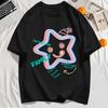 Playful Stars Star Face Print Unisexs TShirt Cotton Summer Casual T Shirt Sport Soft Short Sleeve Loose Crewneck Clothes