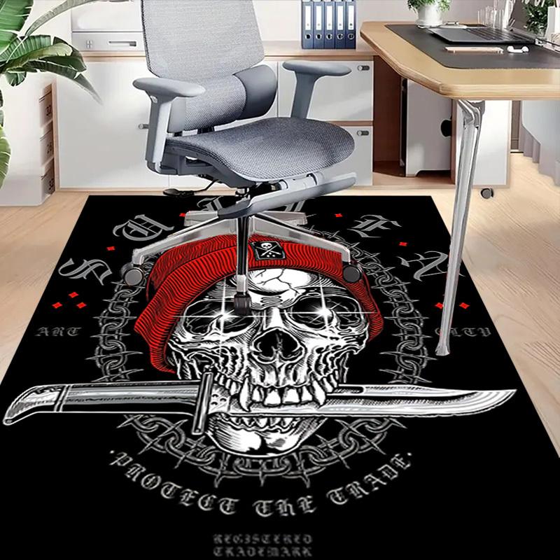 1pc Skull Art Carpet, Office Rug Outdoor Mat Home Decor Area Carpet Festival