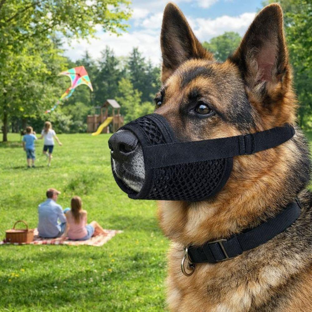 Prevent Chewing Anti Bite Dog Mesh Muzzle Prevent Barking Soft Puppy Adjustable Breathable Dog Mouth Cover Training Sessions