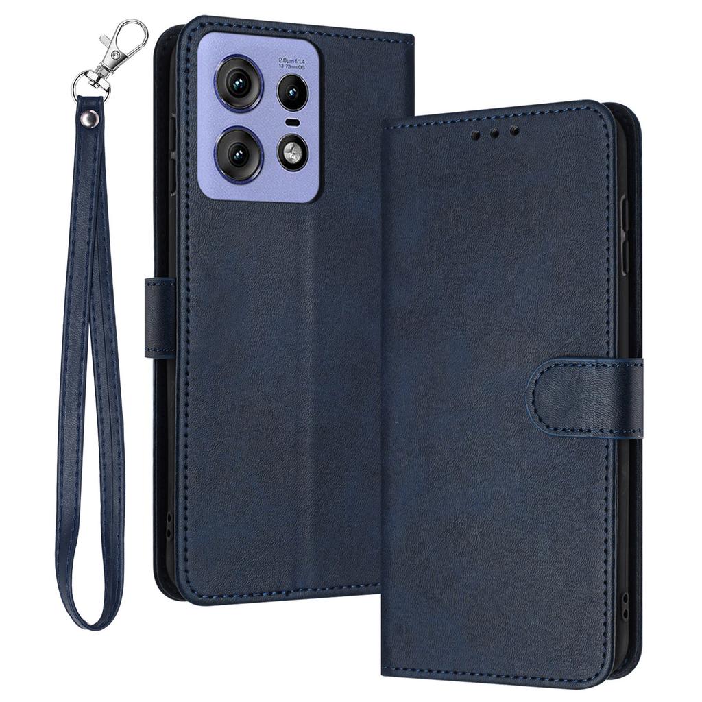 For Motorola Edge 50 Pro 5G Case Calf Texture Leather Stand Wallet Anti-Fall Phone Cover
