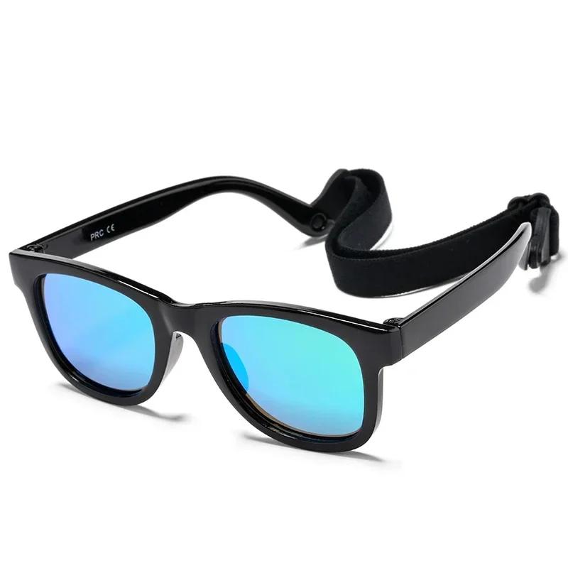 Baby Round Sunglasses Flexible Rubber Shades with Strap for Toddler Newborn Infant Ages 0-24 Months
