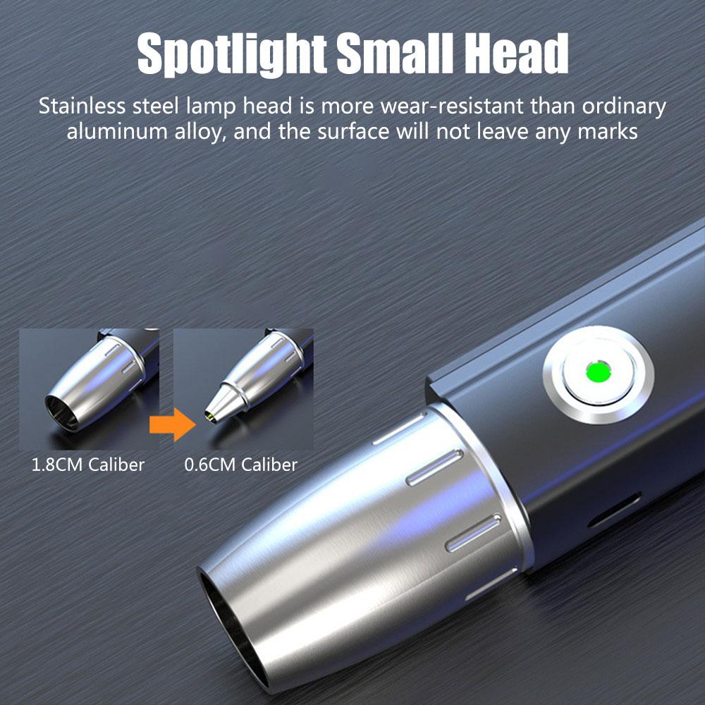 D2 Rechargeable led Flashlight 4 LED Light Sources Professional Jade Identification Light Type-C Charge edc Torch UV 395 Light