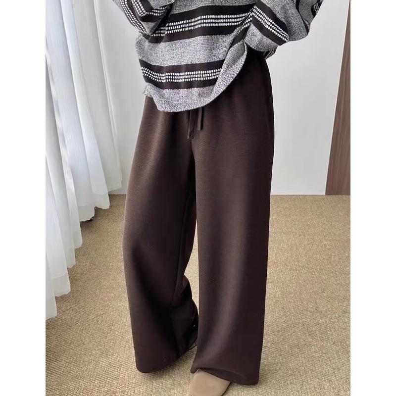 

Rongtai Women’s Wool Cashmere High-Waisted Soft Casual Pants - 2025 Autumn/Winter Straight Leg Small