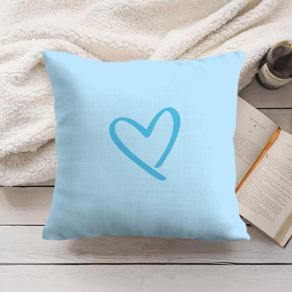 Simplicity Pattern Love Cushion Cover Silky Short Plush Invisible Zipper Dustproof Sofa Pillow Case For Home Decor