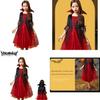 Kids Halloween Wicked Vampire Cosplay Costume Red Tulle Skirt Fancy Dress Party