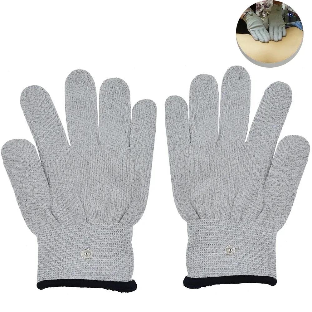20pcs Silver Conductive Fiber Massage Gloves for TENS/EMS for Therapy Hand Massager Anti-static/Anti-skid Electrode Bio Glove