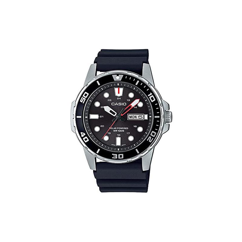 

Casio STANDARD series waterproof fashion trend solar quartz movement resin strap Japanese and Korean watch men s watch black dial MTP-S110-1AV чёрный