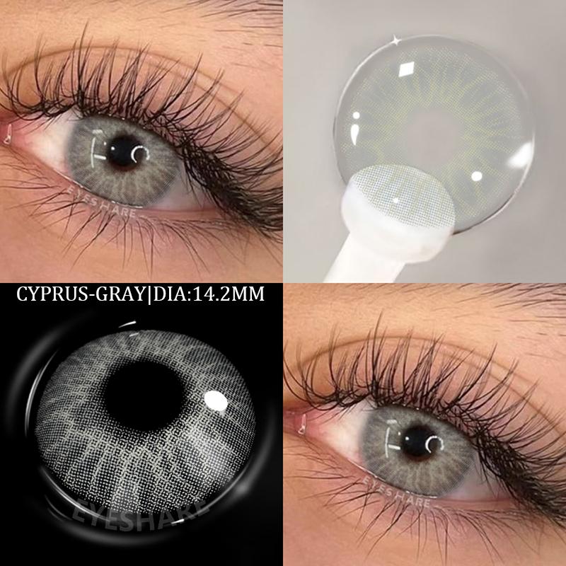 Eyeshare Natural Color Lens Eyes 2pcs Color Contact Lenses For Eye BROWN PINK Beauty Contact Lenses Eye Yearly Cosmetic Color Lens