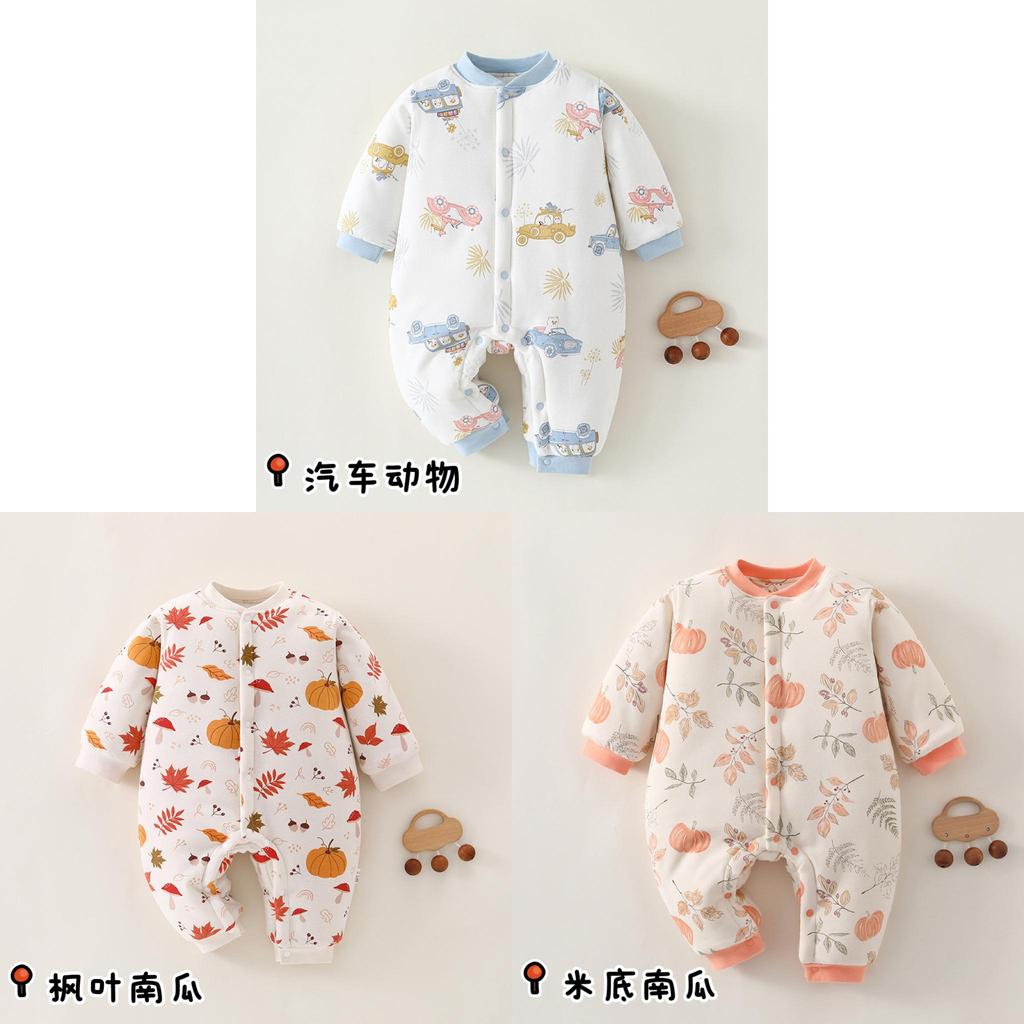 Winter Baby Onesie With Thick Cotton Layer For Newborns Girl Boy Safe For Winter