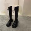 thick-soled white long boots women's shoes 2025 new Martin boots women's brown autumn and winter long knight boots ins tide