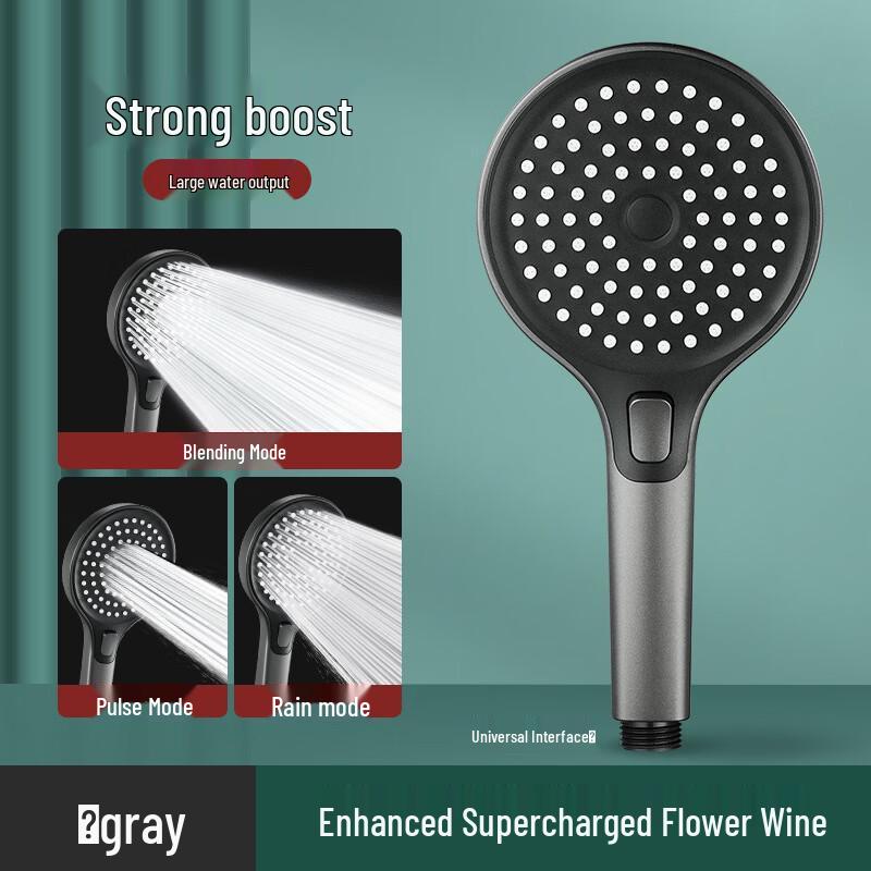 LANGZHIWEN Pressurized 3-Setting Shower Head & Hose Set