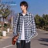 Jeanswest Men's Retro Colorblock Plaid Long-Sleeve Casual Jacket