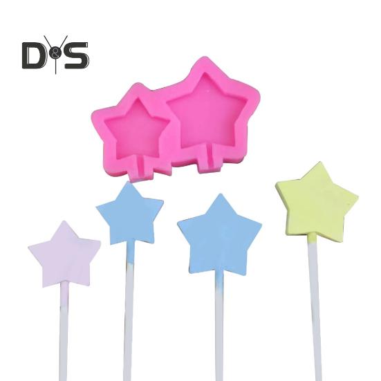 Žáruvzdorná forma na čokoládu Snadné čištění Silikonová forma na lízátko ve tvaru hvězdy