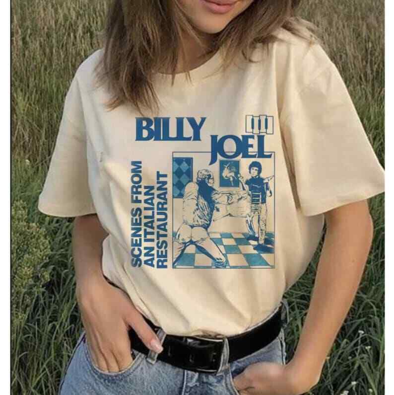 Billy Joel Vintage Retro Shirt, Billy Joel Scenes From An Italian Restaurant Tee Unisex T-Shirt L