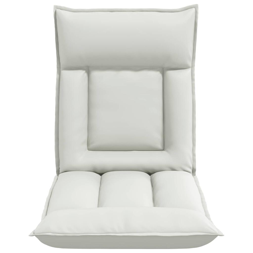 Adjustable Floor Chair White Faux Leather